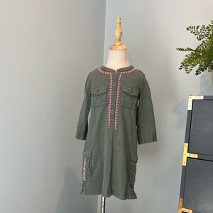 Tea Collection Green 3/4 Sleeve Crew Neck Casual Dress
